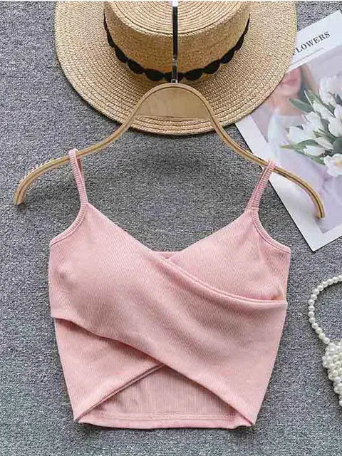  Irregular Casual Sport Camisole Women Strap Design Solid Fashion 2025 Y2K Elegant Ladies Chic Slim Tank Tops