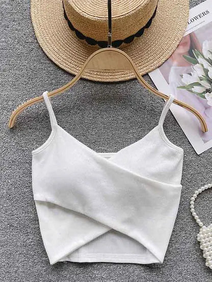  Irregular Casual Sport Camisole Women Strap Design Solid Fashion 2025 Y2K Elegant Ladies Chic Slim Tank Tops