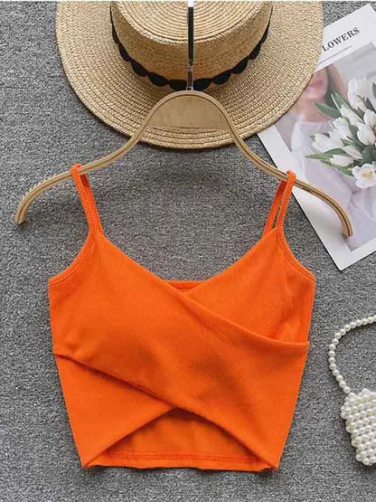  Irregular Casual Sport Camisole Women Strap Design Solid Fashion 2025 Y2K Elegant Ladies Chic Slim Tank Tops