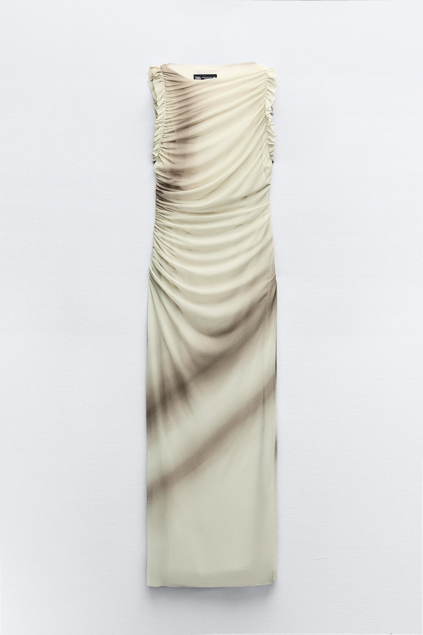 Mesh Printed Sleeveless Midi Dress