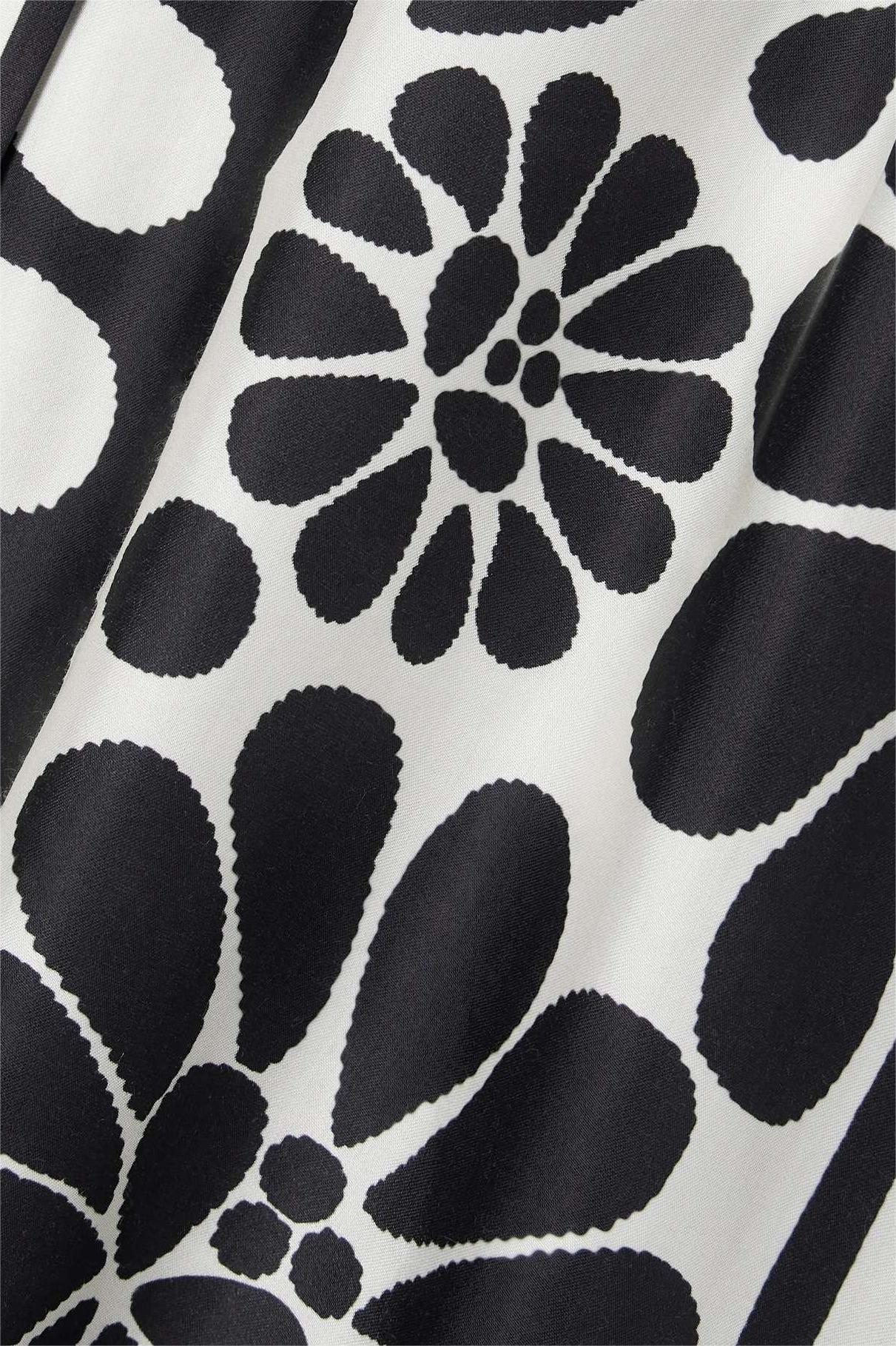 Vestido midi floral de botonadura sencilla con cinturón 