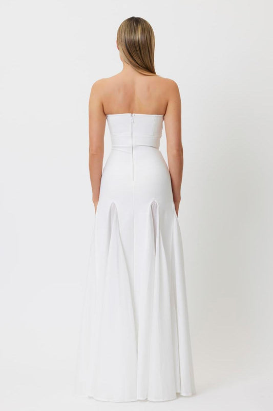 Off-Shoulder Solid Mesh Maxi Dress