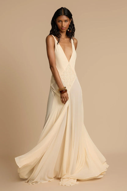 Lavinia Plunging V Maxi Dress