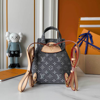 LOUIS VUITTON VENICE BACKPACK DENIM BLACK 24CM