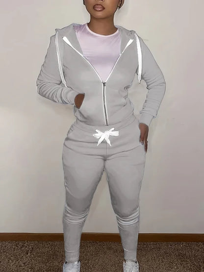 BASICS Kangaroo Pocket Pants Drawstring Trousers Women Winter Autumn Tracksuit Coat