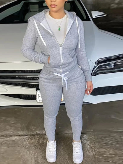 BASICS Kangaroo Pocket Pants Drawstring Trousers Women Winter Autumn Tracksuit Coat