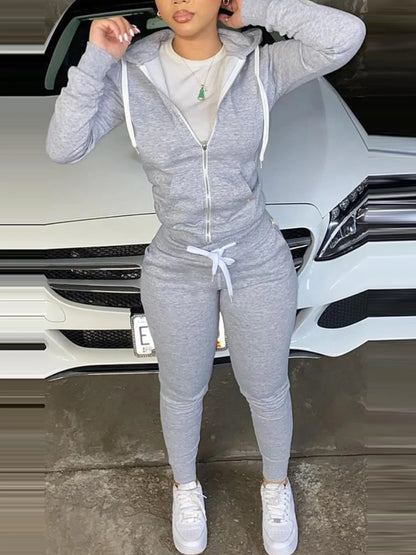 BASICS Kangaroo Pocket Pants Drawstring Trousers Women Winter Autumn Tracksuit Coat