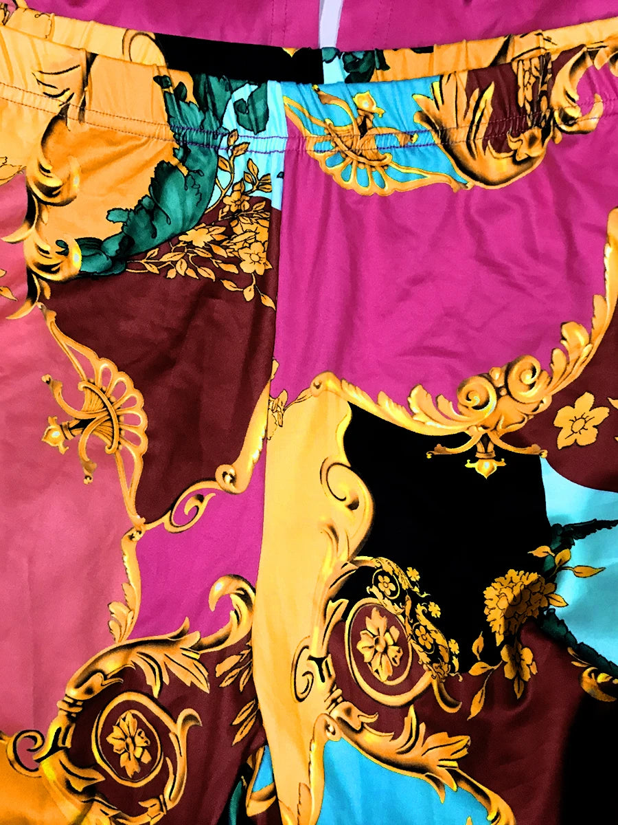 Conjunto de pantalones de corte regular con estampado mixto de talla grande, moda nueva 2025, camisa de manga larga, pantalón largo holgado y ajustado informal, dos piezas