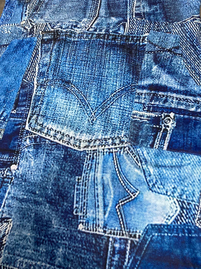 Vestido holgado de verano con cuello en V y bolsillos de imitación de mezclilla para mujer, talla grande