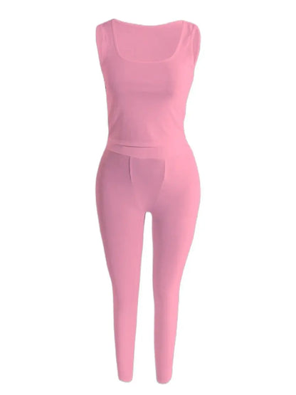 Women Tracksuit Round Neck Letter Print Short Sleeve Top Outfits Fitness Two Pieces Pants Set