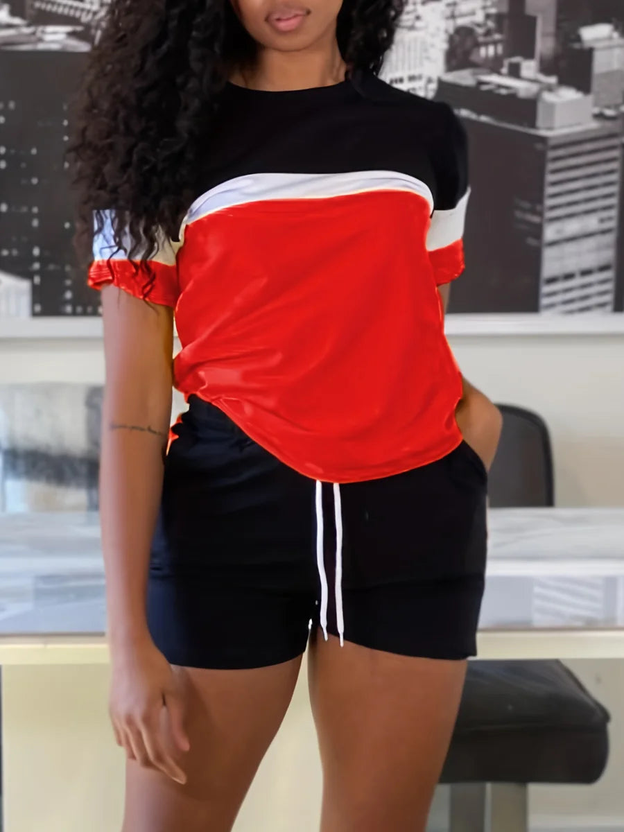 Summer Shorts Set 2025 Women’s Two Piece Sets Short Sleeve T-Shirts Top
