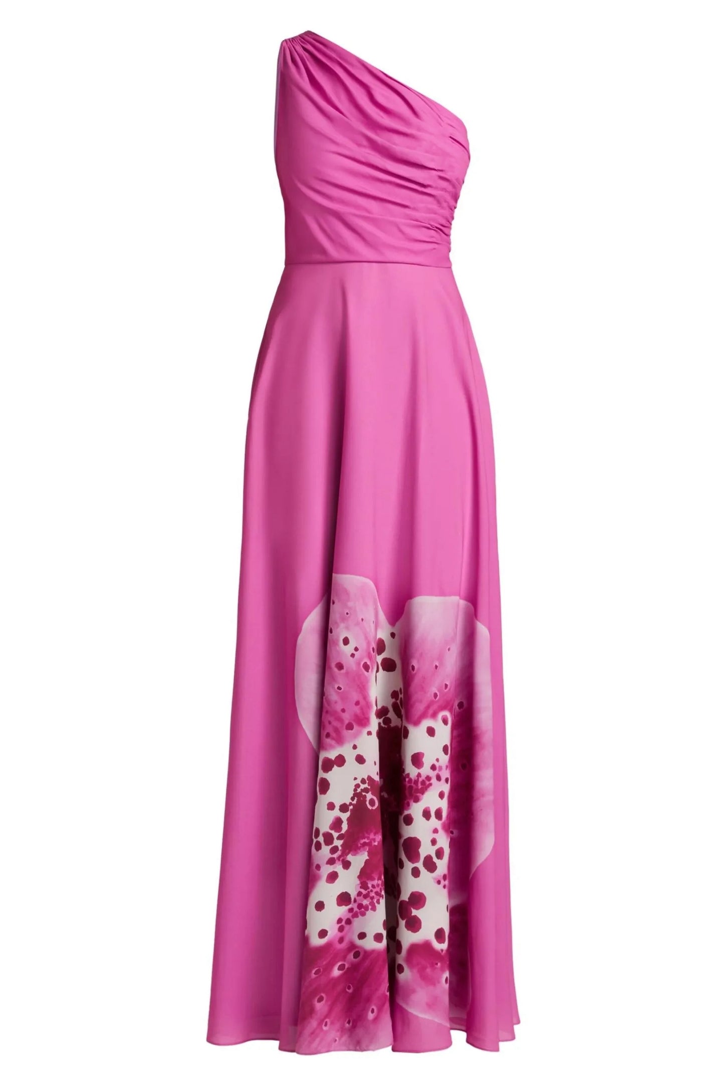 Vestido largo de un solo hombro con estampado floral Letitia 