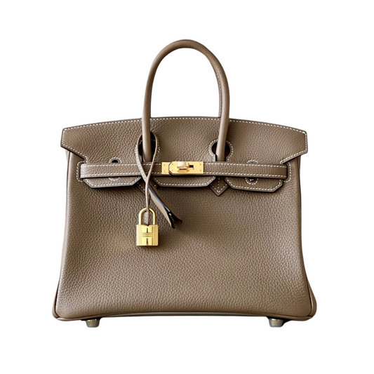 H BIRKIN 25 TOGO ETOUPE  GOLD HARDWARE 25CM