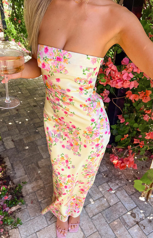 Gabriella Yellow Bloom Maxi Dress
