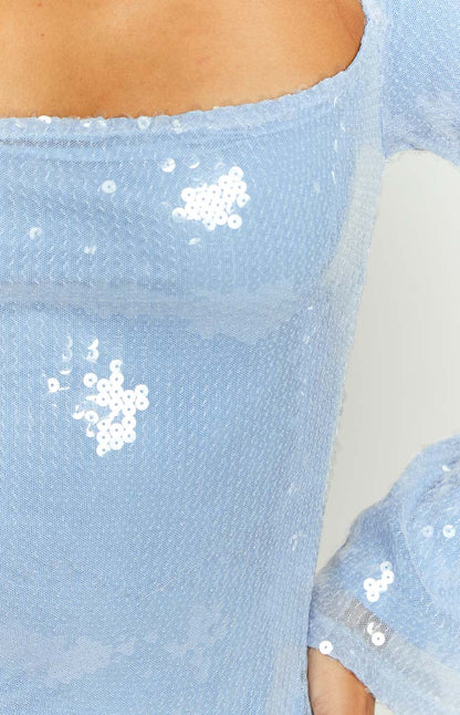 Marienne Blue Sequin Mini Dress
