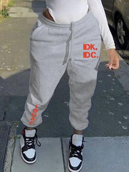 Pantalones deportivos de cintura media con cordón y estampado de letras para hombre, ropa de otoño e invierno para hombre, pantalones casuales de moda con cordón, pantalones deportivos de moda para hombre.