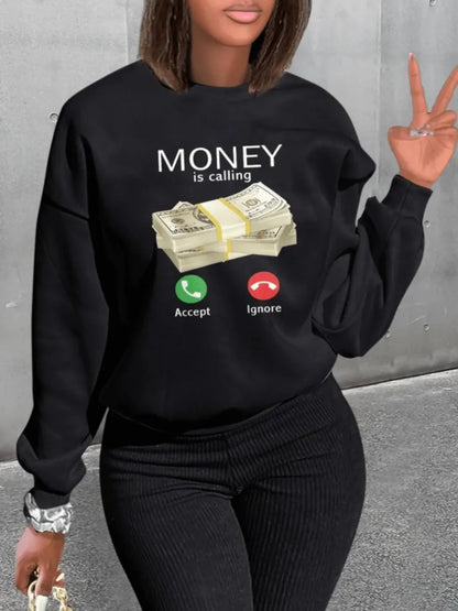 Sudadera con estampado de letras de dinero BOLUBAO, sudaderas con capucha de marca de moda para mujer, nuevas sudaderas con capucha casuales de primavera y otoño, sudaderas con capucha superiores, sudadera