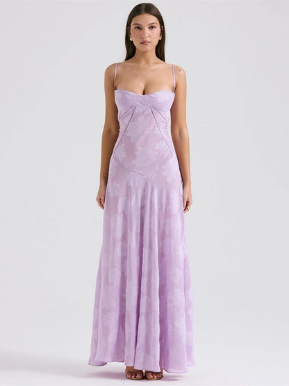 Elegante vestido largo sin espalda con estampado para mujer, nuevo vestido de moda con tirantes finos, sin mangas, holgado, de corte A, para fiesta en club