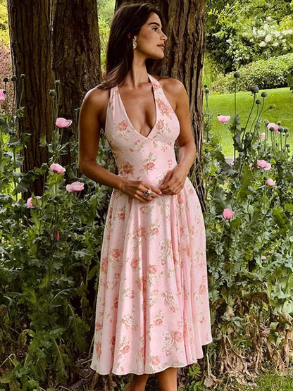 Vestido sexy con escote en V profundo, sin mangas, espalda descubierta y cuello alto para mujer, vestido ajustado para fiesta de cumpleaños, atuendos para mujer