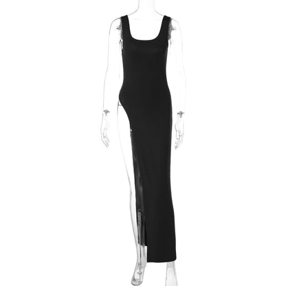 Vestido ajustado con tirantes y abertura en los hombros para mujer, estilo tiro callejero de verano