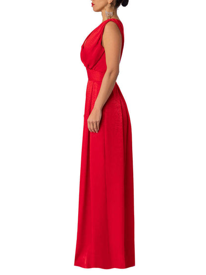 Mono elegante de verano para mujer, ajustado, de cintura alta y color liso