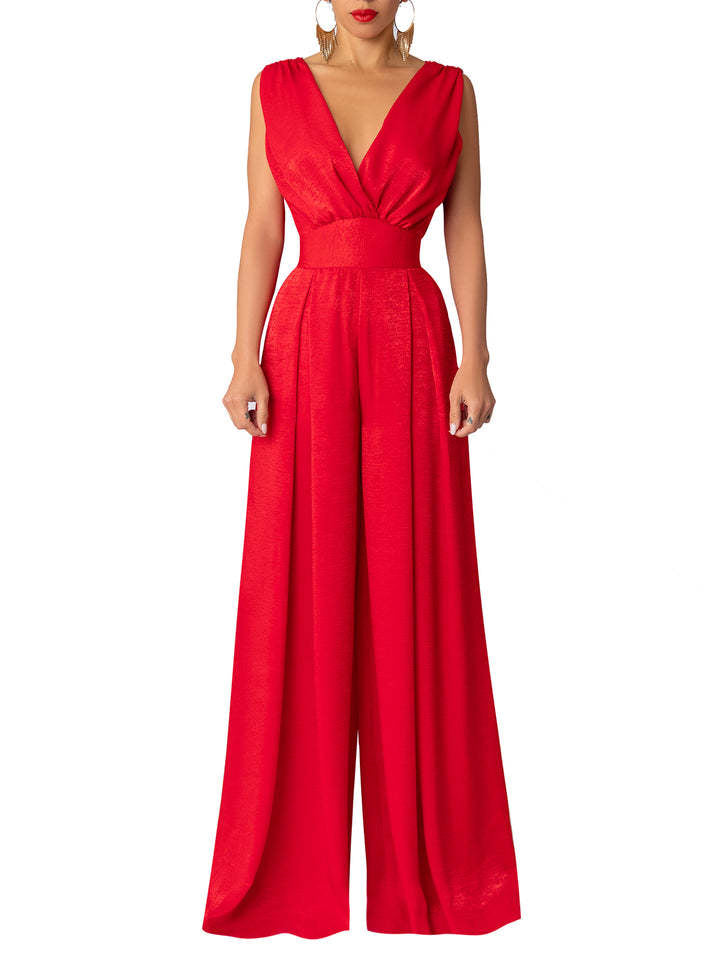 Mono elegante de verano para mujer, ajustado, de cintura alta y color liso