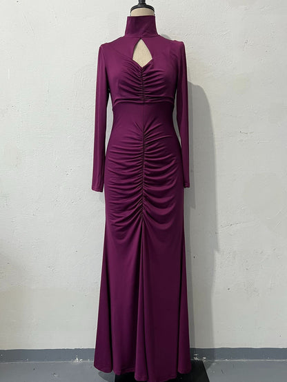 Autumn Slim Fit Exposed Back Waist Tight Hip Bag Special Dress