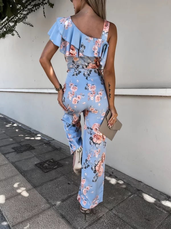 Mono holgado de verano con cordones y estampado