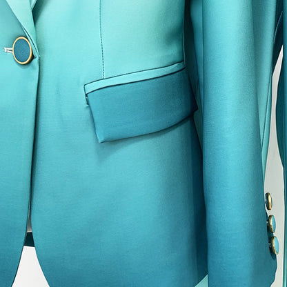 Traje ajustado con degradado de estrellas y pantalones acampanados de dos piezas