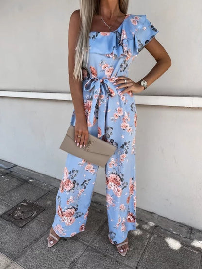 Mono holgado de verano con cordones y estampado