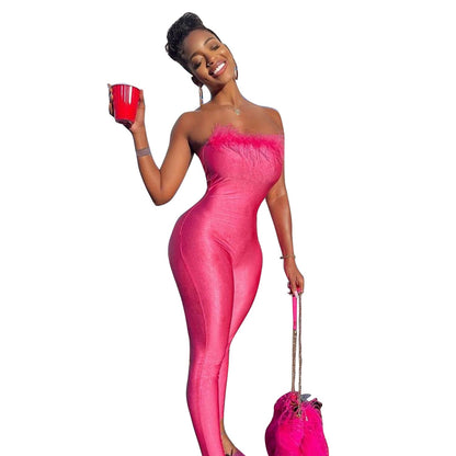 Mono ajustado de verano para mujer, sexy, con escote en V y pantalones
