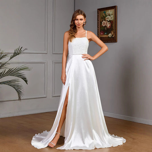 Women Clothing Sleeveless Camisole Gown Solid Color Dress Cocktail Dress