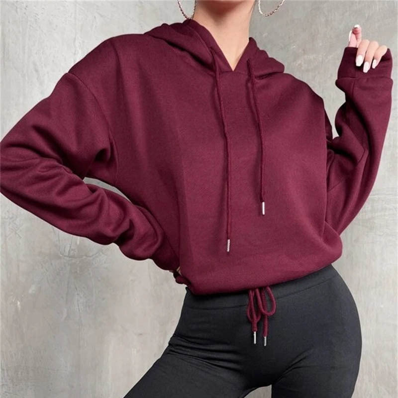 Sudadera con capucha y holgada para mujer, ropa de otoño