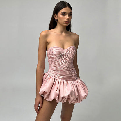 Colección de ropa de verano para mujer, elegante, moderno, sexy, con top de tubo y vestido capullo sin espalda