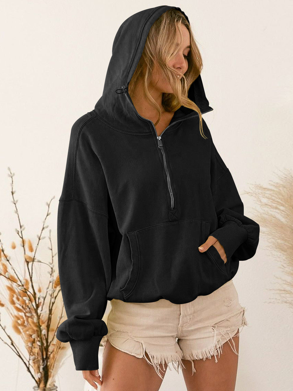 Sudadera con capucha para mujer, ropa deportiva de la marca Tide, sudadera con cremallera y cordón, top de manga larga