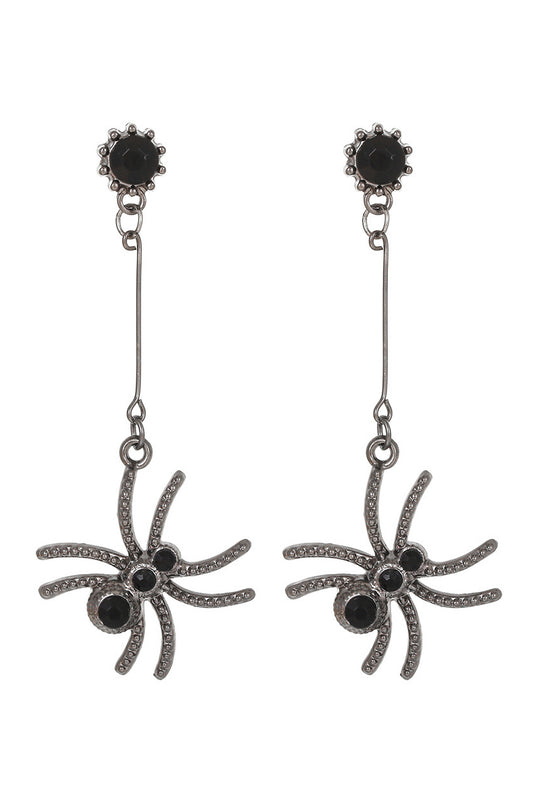 Pendientes colgantes de araña con cristales 