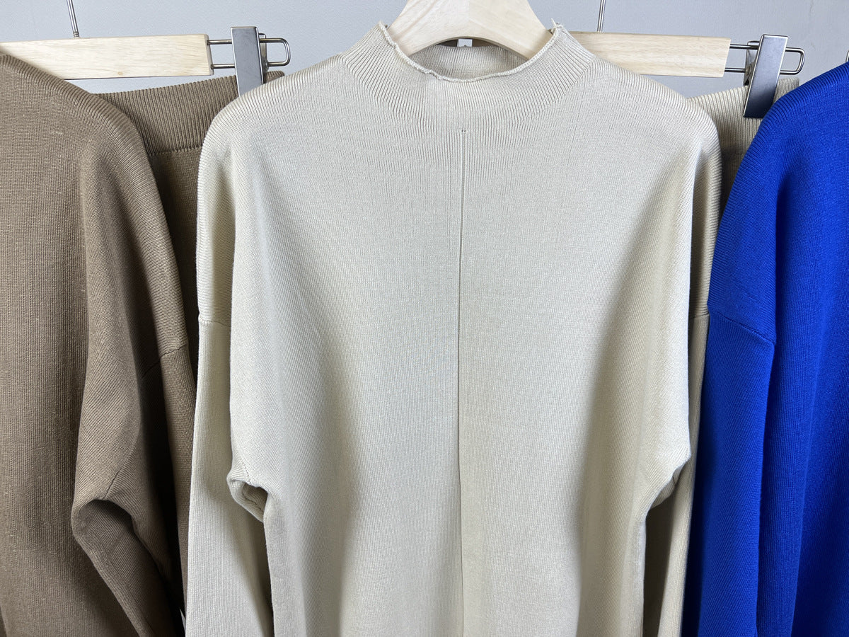 Conjuntos de suéter de manga larga populares de otoño e invierno, pantalones de punto de dos piezas, ropa para mujer