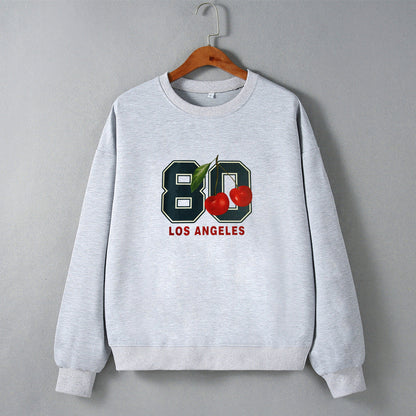 Sudadera holgada de manga larga con cuello redondo y hombros descubiertos para mujer, estilo hipster urbano, ropa informal para otoño e invierno.