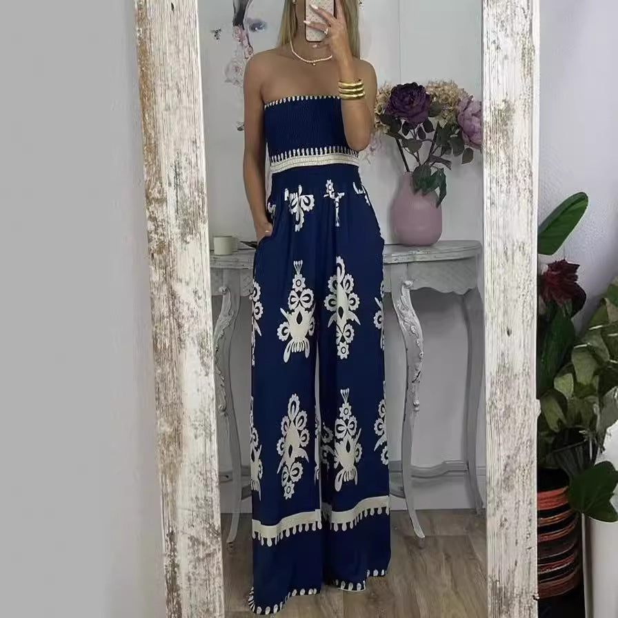 Mono informal de cintura alta con estampado de hipster callejero para mujer