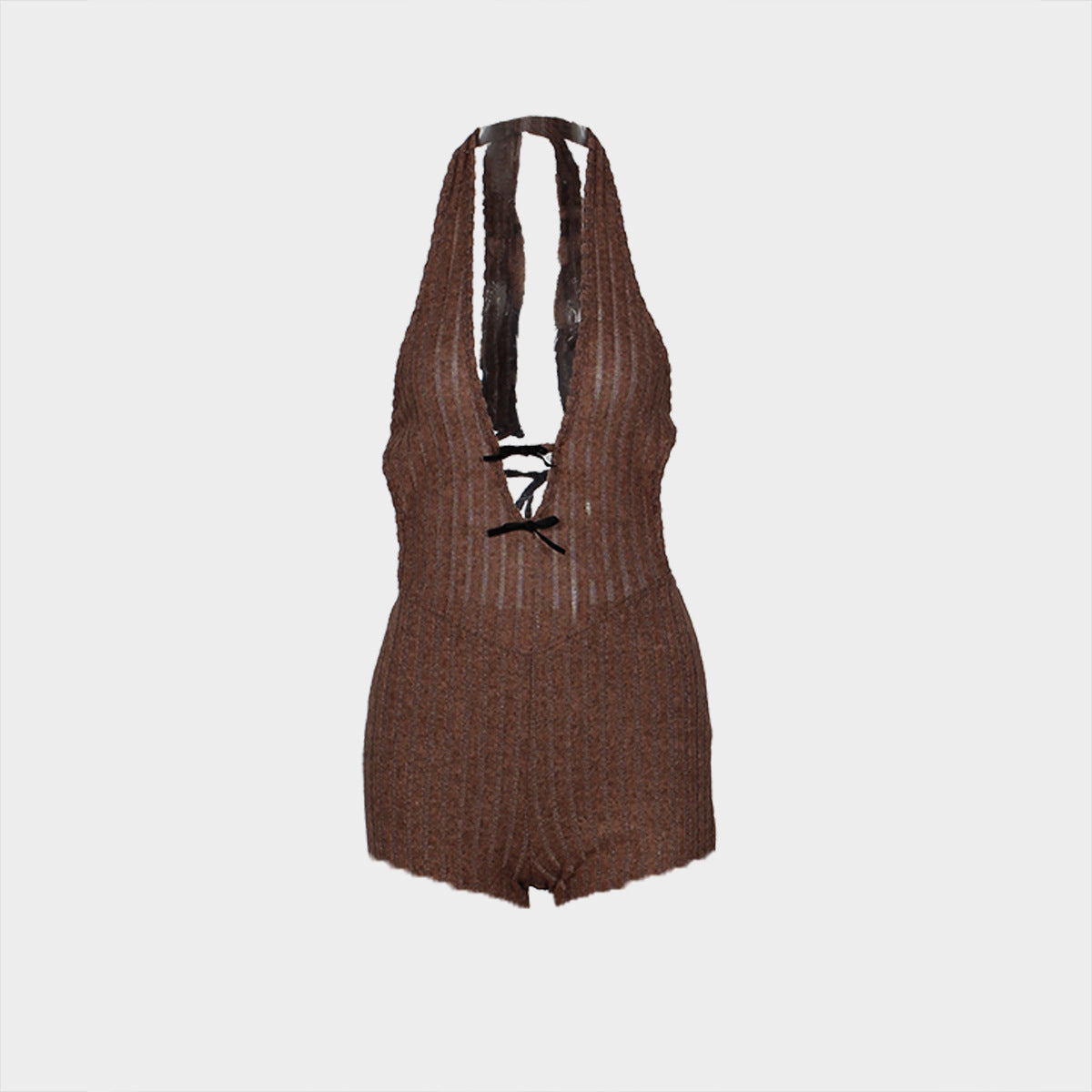 Mono de verano ajustado con cuello halter, encaje, espalda descubierta, sexy, pantalones acampanados, mono para mujer