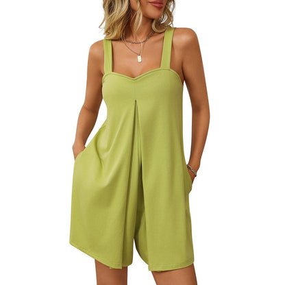Pantalones casuales sueltos y sexys de verano para mujer, mono con tirantes para exteriores