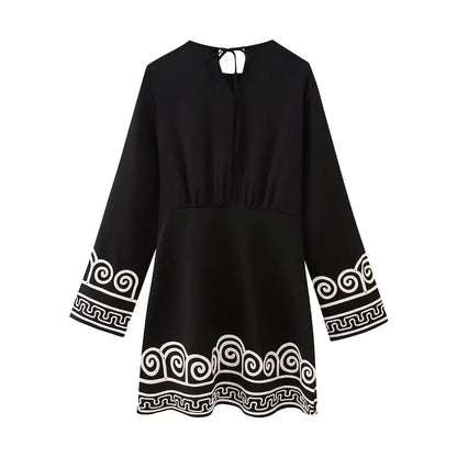 Vestido suelto de manga larga con estampado floral para mujer, ropa de otoño