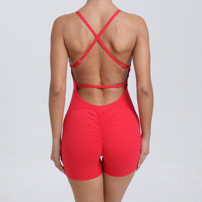 Mono de yoga ajustado con realce de cadera y espalda para mujer, ropa deportiva de secado rápido para correr al aire libre