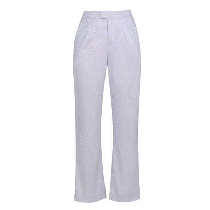Spring Summer Women Clothing in Europe America Solid Color Casual Set Blazer Underwear Straight-Leg Pants