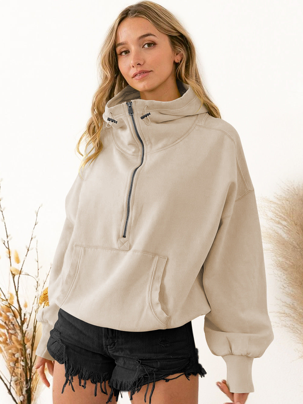 Sudadera con capucha para mujer, ropa deportiva de la marca Tide, sudadera con cremallera y cordón, top de manga larga
