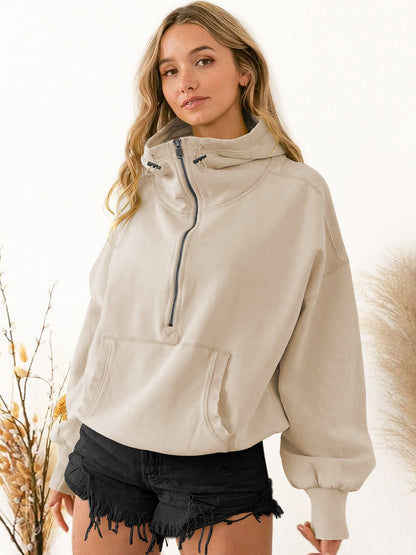 Sudadera con capucha para mujer, ropa deportiva de la marca Tide, sudadera con cremallera y cordón, top de manga larga