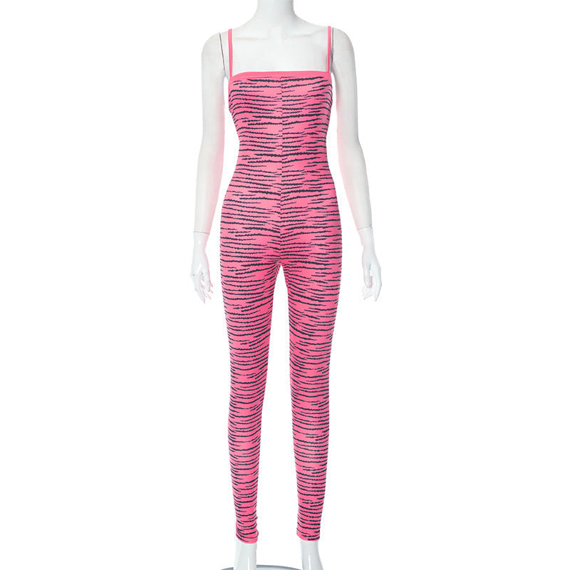 Ropa de mujer, mono sexy de verano con tirantes y tubo, cintura alta y corte ajustado.