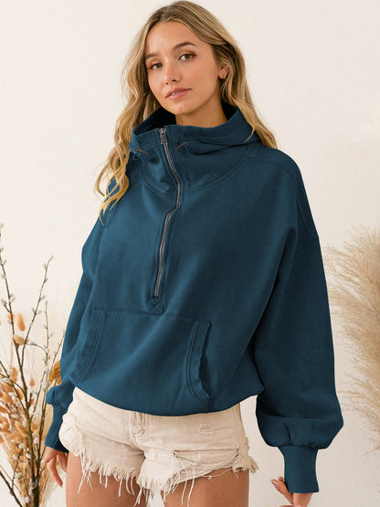 Sudadera con capucha para mujer, ropa deportiva de la marca Tide, sudadera con cremallera y cordón, top de manga larga