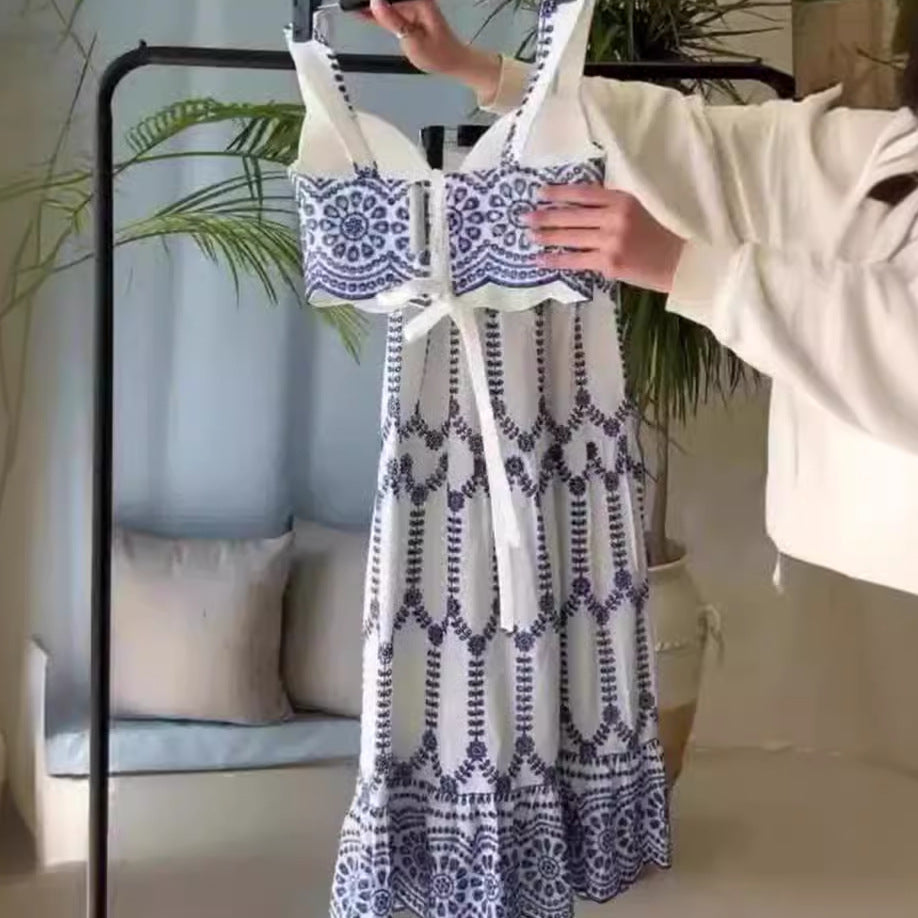 Falda de dos piezas con sujetador y encaje estampado sexy de verano para mujer