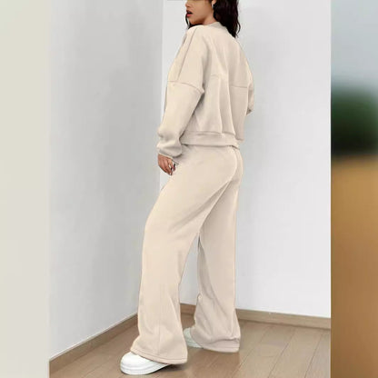 Spring Autumn Two Piece Set Trendy Cardigan Zipper Slim Fit Elastic for Women
